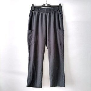 GT Performance Womens Charcoal Mid Rise Drawstring With Pocket Scrub Pant Size L